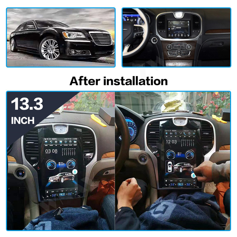 300C วิทยุติดรถยนต์ไครสเลอร์ 2013-2019 ระบบนำทาง GPS Carplay สเตอริโออัตโนมัติ