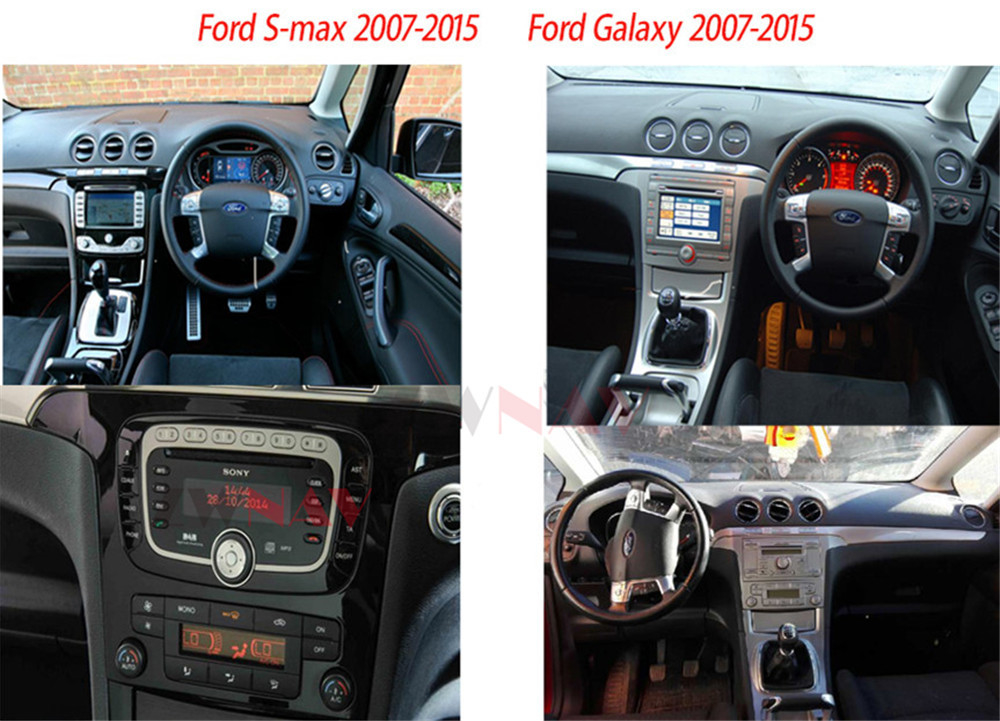 เครื่องเสียงรถยนต์ระบบนำทางวิทยุ Android 11 Carplay สำหรับ Ford S-Max Galaxy 2007-2015