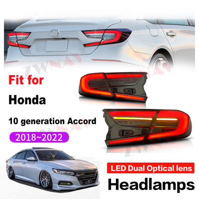 ไฟท้ายรถรุ่นปี 2022 สำหรับ Honda 11th generation Civic LED ไฟหน้าแบบเลนส์คู่การปรับเปลี่ยนการประกอบ