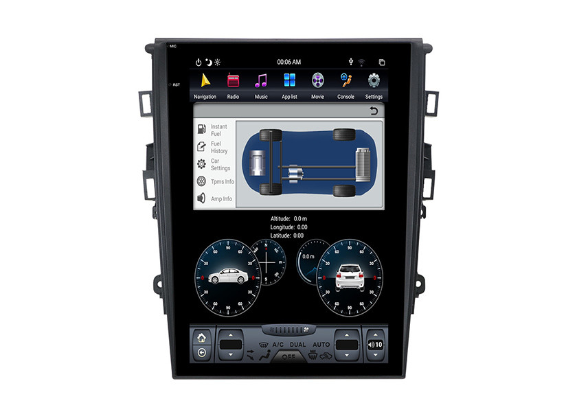 Mondeo Fusion MK5 Ford Sat Nav DVD สไตล์เทสลา Android 9.0 PX6