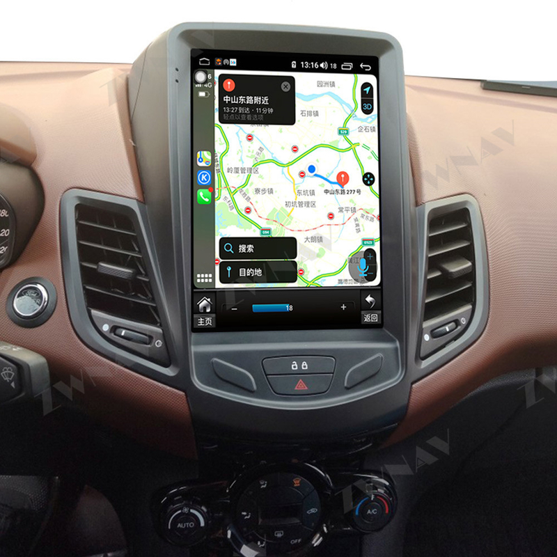 10.4 นิ้ว Android Auto Head Unit วิทยุนำทาง Android 10 Carplay สำหรับ Ford Fiesta