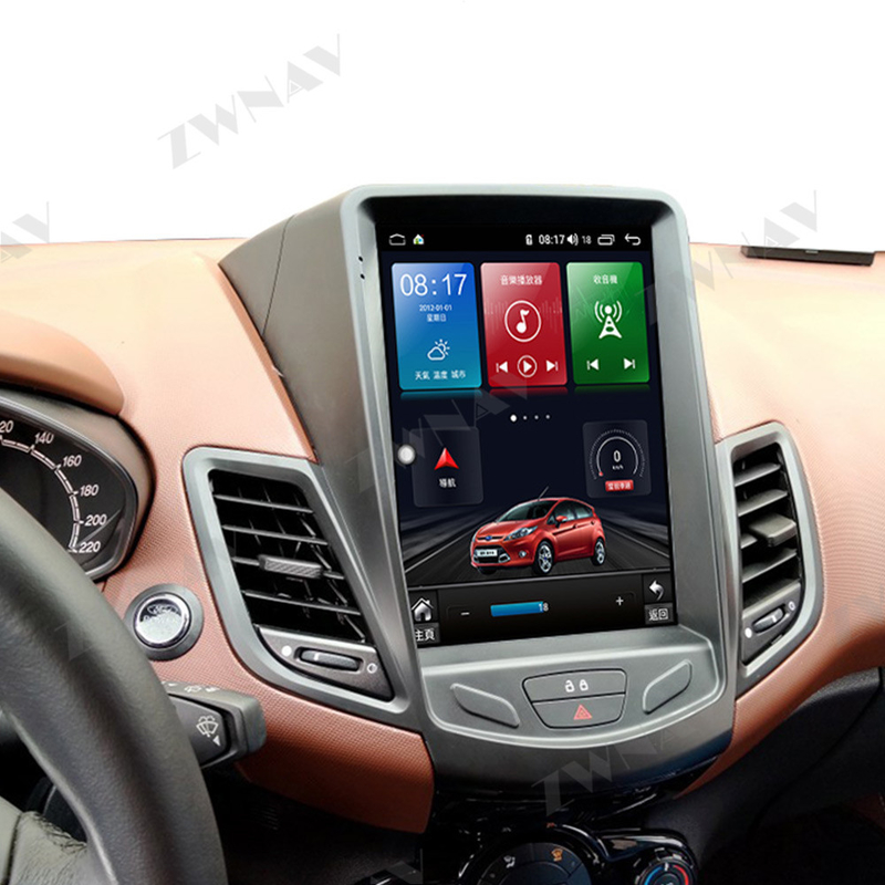 10.4 นิ้ว Android Auto Head Unit วิทยุนำทาง Android 10 Carplay สำหรับ Ford Fiesta