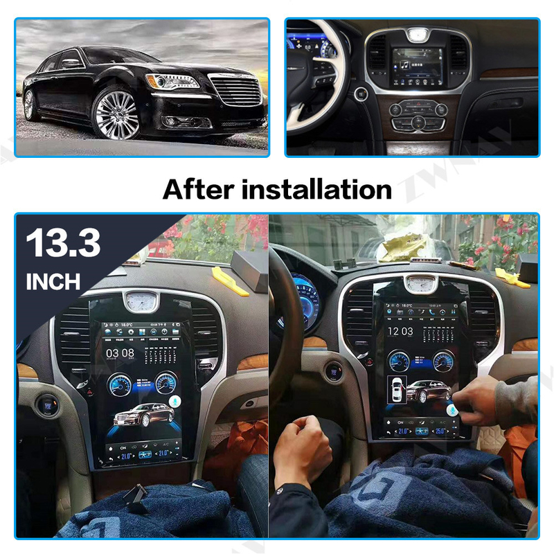 เครื่องเสียงรถยนต์นำทางวิทยุ Android 9.0 Carplay สำหรับ Chrysler 300C 2013-2019