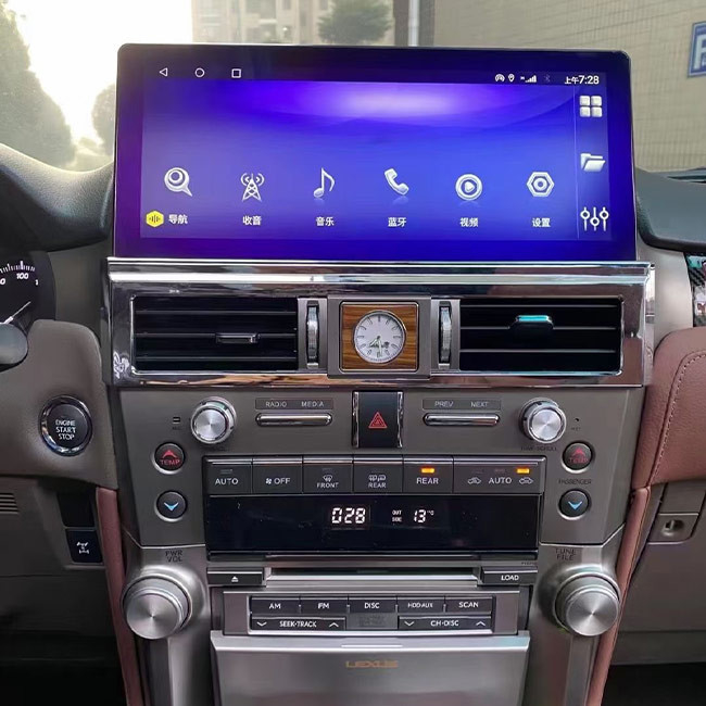 Android 10 ระบบนำทางรถยนต์มัลติมีเดีย 12.3 นิ้ว 4G LTE SIM สำหรับ Lexus GX460 GX400 2010-2019
