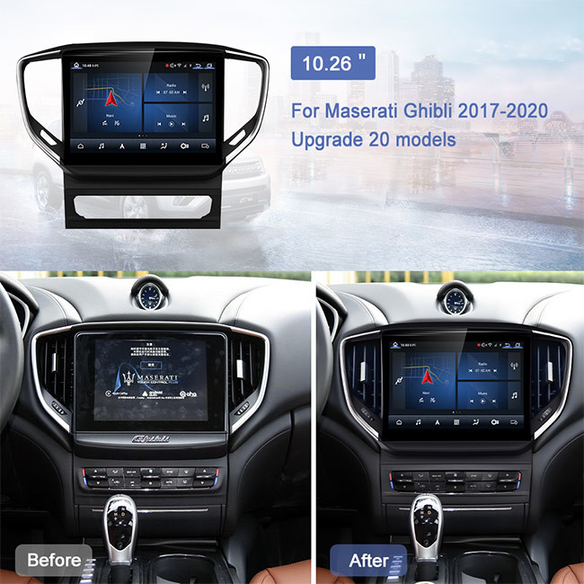 2 Din Android Auto Stereo Receiver เครื่องเล่นมัลติมีเดีย GPS สำหรับ Maserati Ghibli 2017-2020