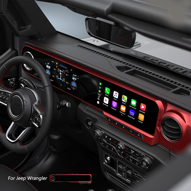 Digital Cluster Car Multimedia Player หน้าจอคู่สำหรับ Jeep Wrangler JL 2018-2021